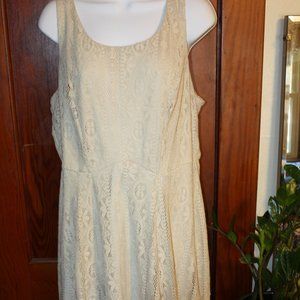 Off white Creme Maurices crochet tank dress